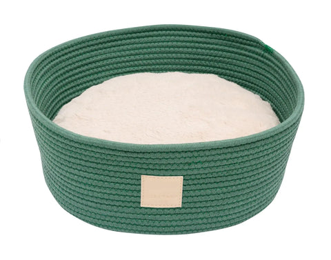 Cat Rope Basket Bed - Myrtle Green