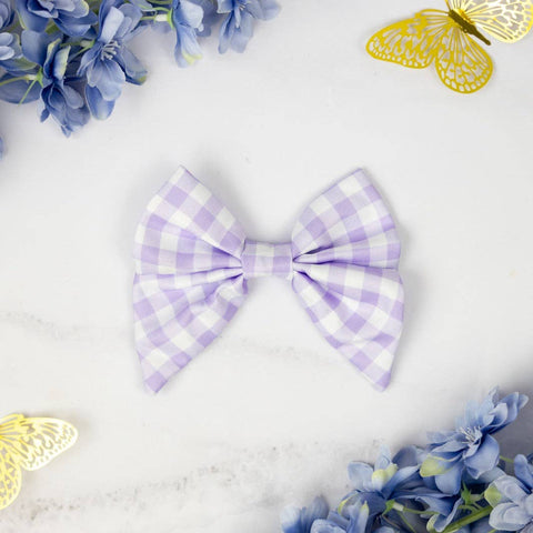 Social Butterfly - Purple Gingham Sailor Bow Tie