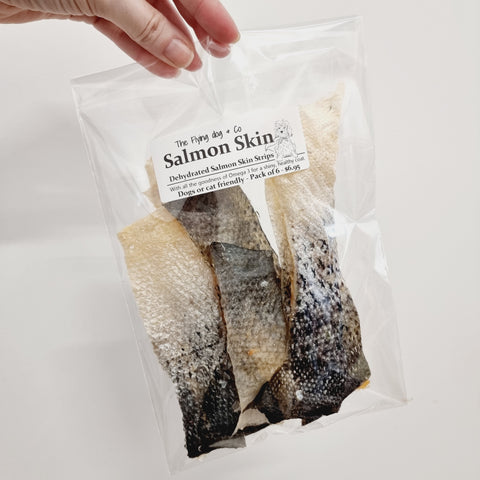 Salmon Skin Strips - 6pk - The Flying Dog n Co