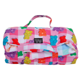ON-THE-GO PET MAT: Beary Sweet/Rainbow Gingham