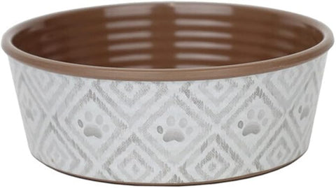 Barkley & Bella Bowl Melamine Paw Natural