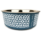 Barkley & Bella Marrakesh Stainless Steel Dog Bowl Grey blue - The Flying Dog n Co