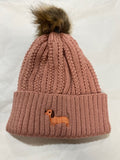 Cozy Beanie with Pom Pom & embroidered dashie - The Flying Dog n Co