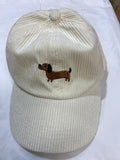 Corduroy Cap with Dachshund Silhouette (Unisex) - The Flying Dog n Co