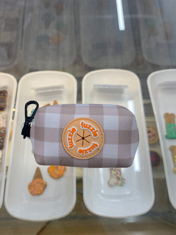 Fuzzie - poop bag holder - Beige Gingham