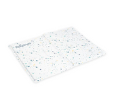 Terrazzo-patterned mat with 'Ibiyaya' branding on a white background