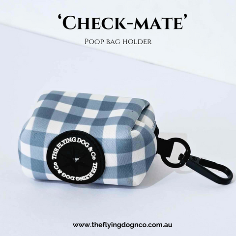 poop bag holder dog gingham check