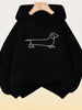 Ladies Cozy Hoodie - with cute dashshund on the front - The Flying Dog n Co