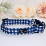 Martingale Dog Collar | Navy Gingham