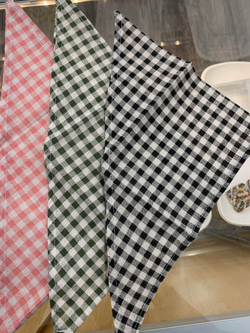Gingham Dog Bandana – Pink, Green, or Black